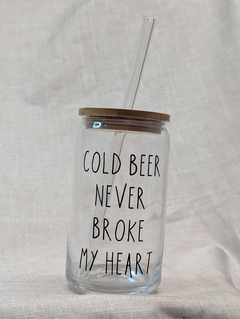 Beer can/iced coffee glass